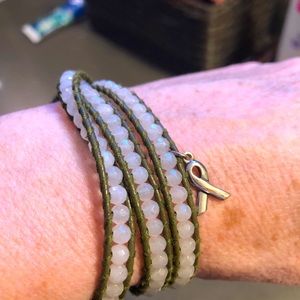 Chan Luu olive leather 3-wrap